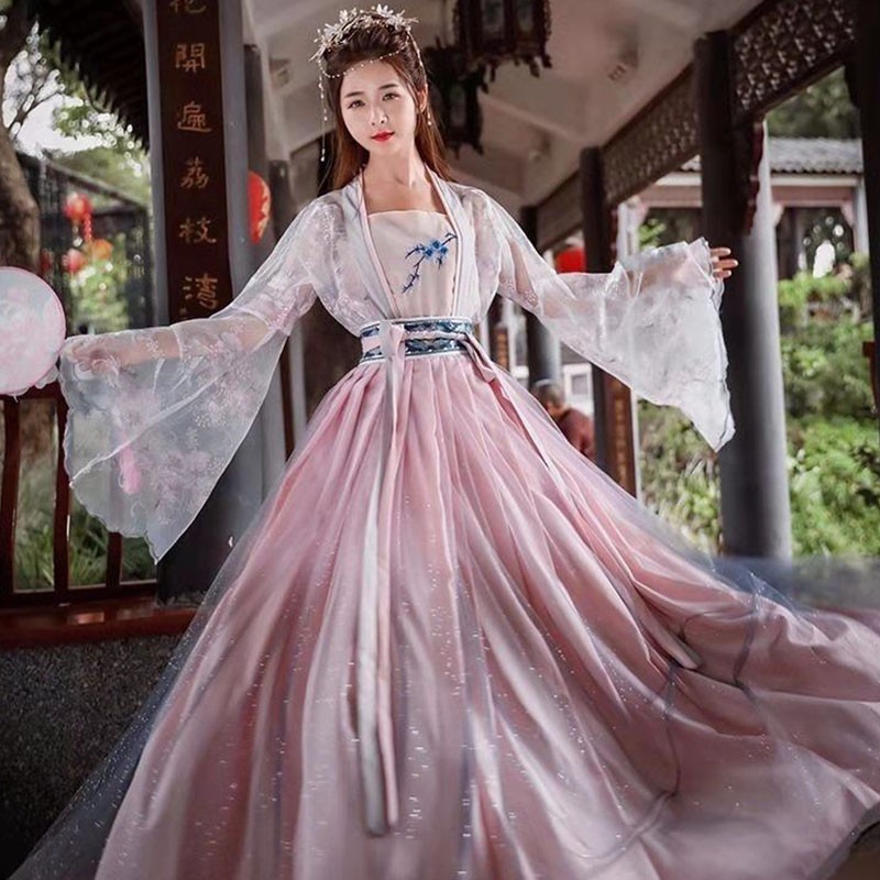 e街汉服女中国风超仙飘逸学生改良齐胸襦裙古装汉元素