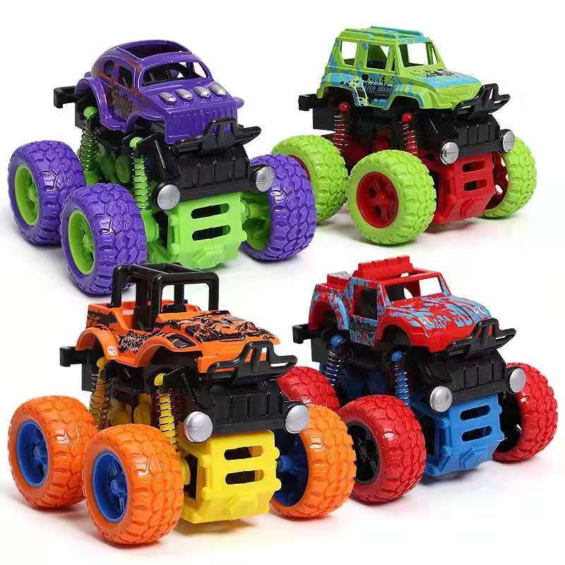 惯性四驱越野车儿童男孩模型车耐摔玩具车小汽车玩具 四驱惯性越野车(4只4色)随机颜色