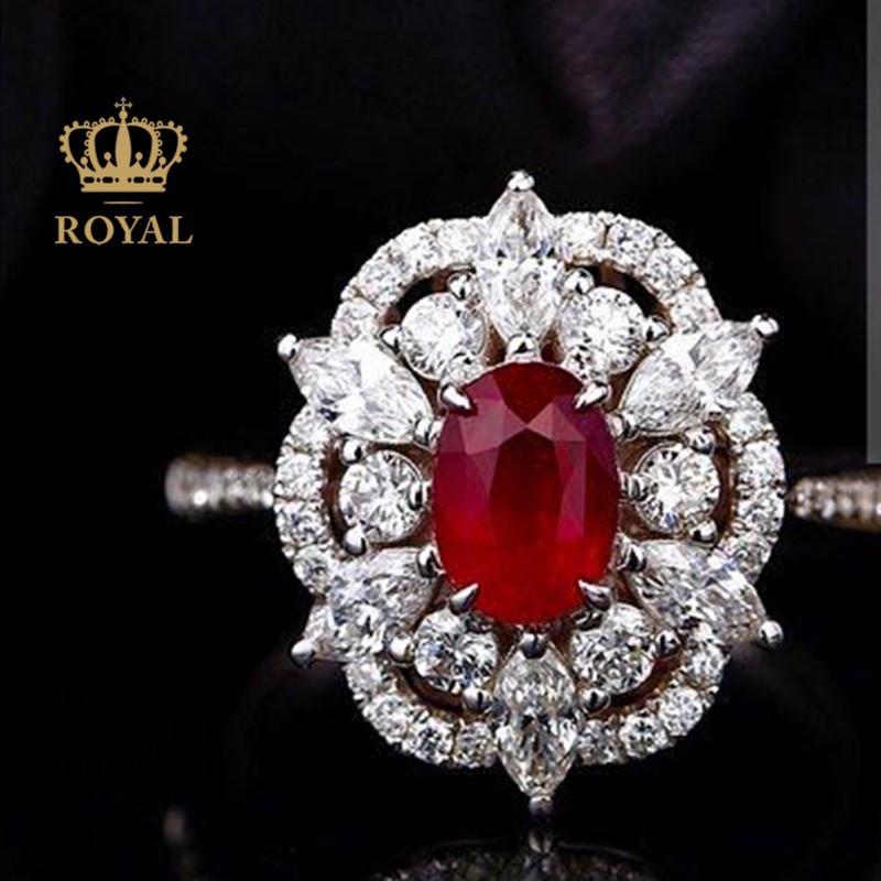 克拉吊坠项链两用款送人女朋友老婆节生日订结婚礼物 1克拉红宝石戒指