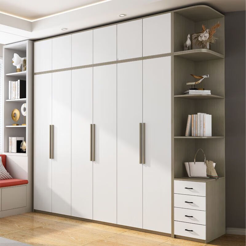 衣柜现代简约小户型家用卧室木质整体储物柜子经济型六门衣橱 2门衣柜
