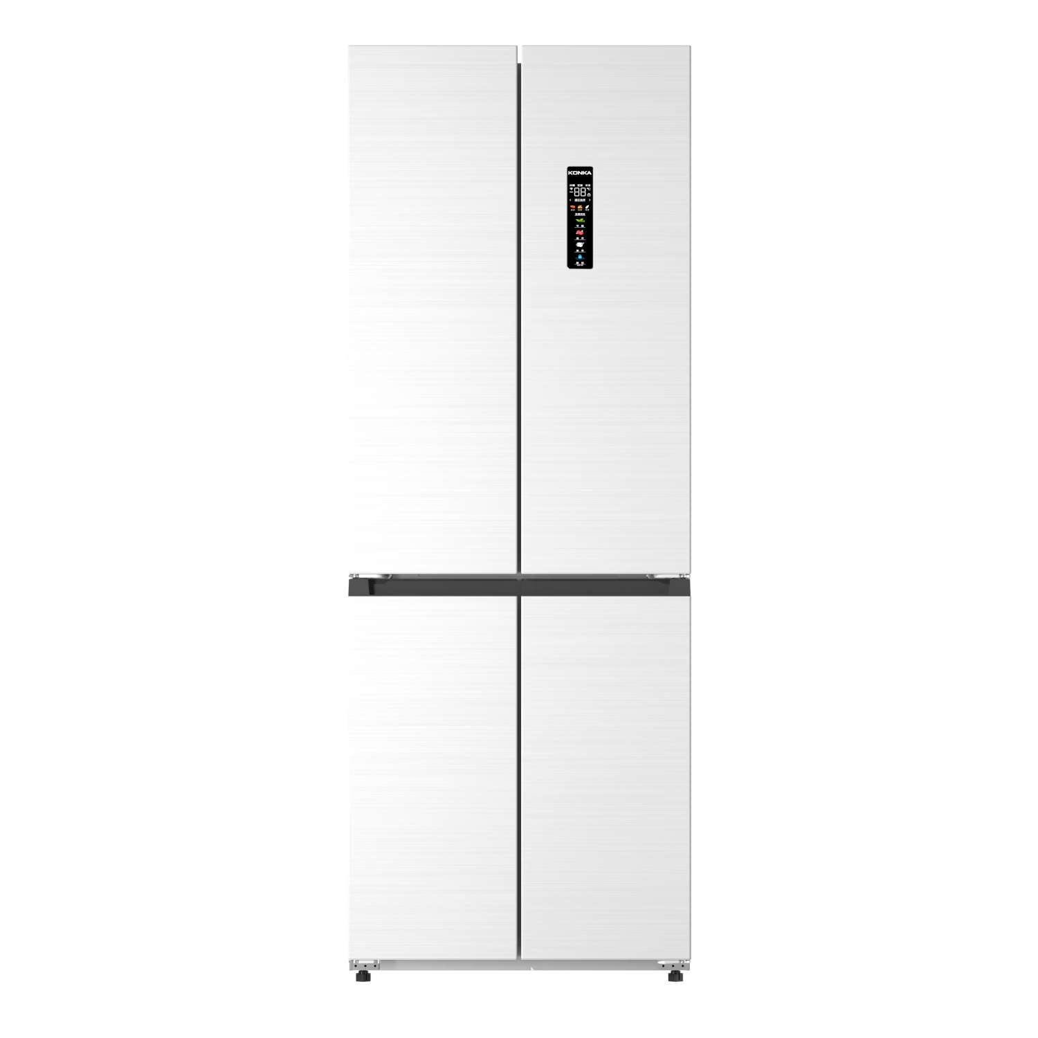 康佳60cm超薄零嵌入式417升十字对开四开门电冰箱小蛮腰系列家用变频一级能效底部散热BCD-417WUPEG4S