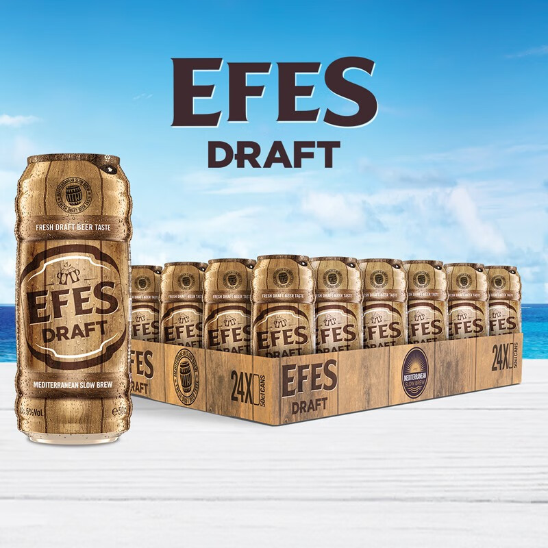 EFES艾菲（efes）纯生系列罐装啤酒500ml*24 土耳其原装进口 整箱装 茶色 500ml*24罐