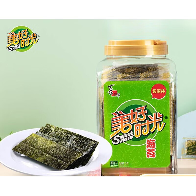 喜之郎    美好时光海苔片 桶装罐装即食紫菜原味荞麦拌饭寿司 原味