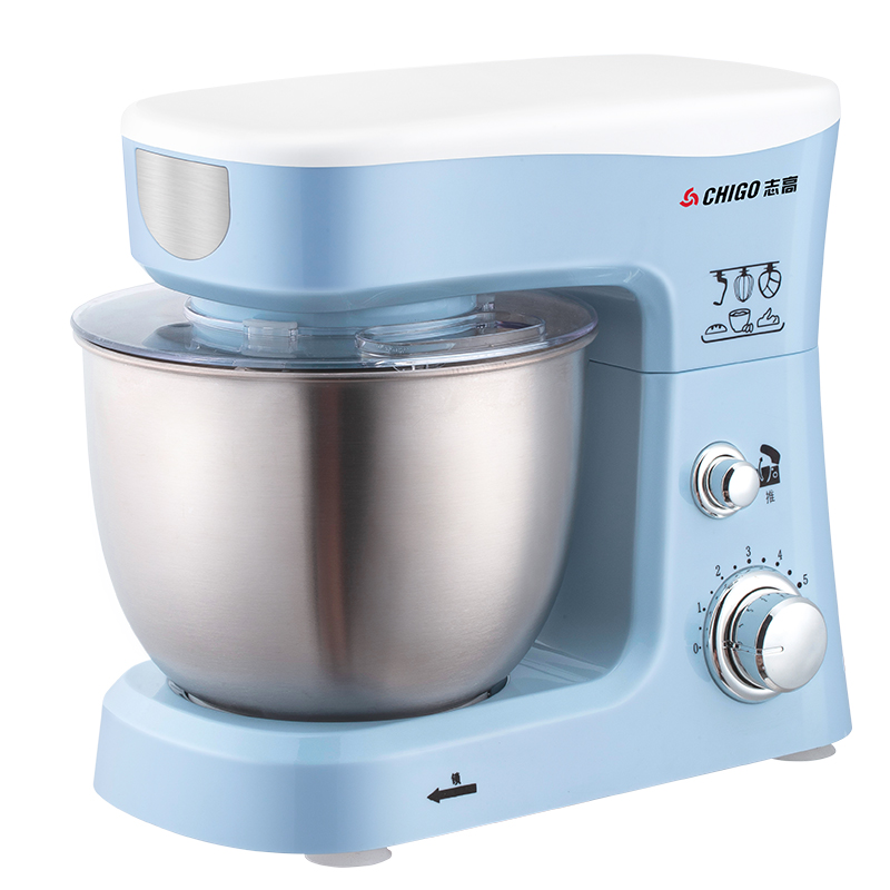 志高(CHIGO) 厨师机家用和面机揉面机搅面机多功能打蛋器全自动搅拌料理机 【3.5升基础款】蓝色套餐一