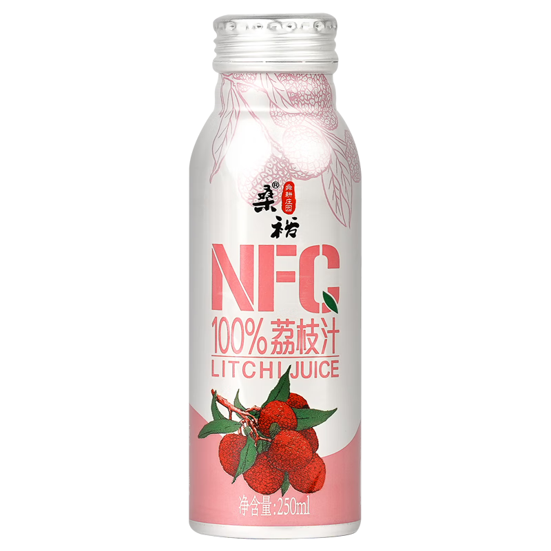 桑裕100%荔枝汁純荔枝原汁非濃縮還原果汁兒童孕婦營養(yǎng)果汁果蔬汁 250ml*8瓶
