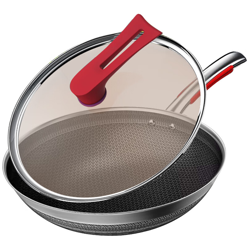 欧乐菲德国欧乐菲olofe316l抗菌不锈钢炒锅双面蜂巢32cm炒锅olo32a1-d