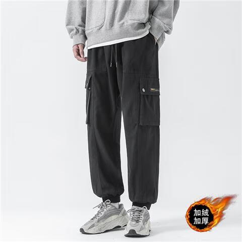 绅弛豹(shenchibao)束脚工装裤男生搭配马丁靴的裤子军绿色工装裤男款