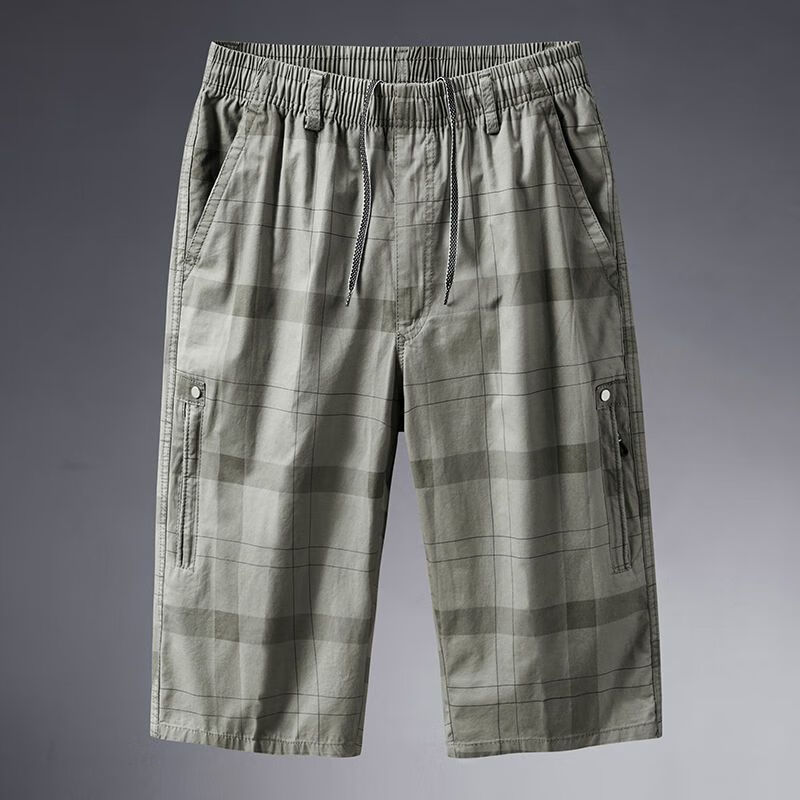 jeep男装短裤男士夏季休闲七分裤薄款工装短裤子休闲运动 浅军色 xl