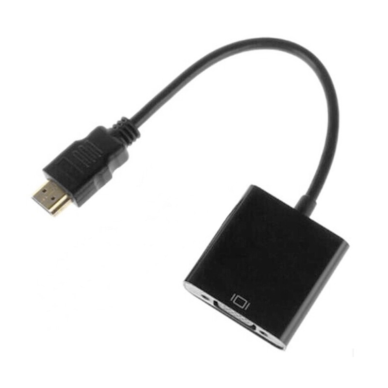 酷比客HDMI转VGA线转换器带音频接口 高清视频转接头 带音频带供电 电脑笔记本投影仪电视显示器 黑色（LCAVHVAB） 0.2米