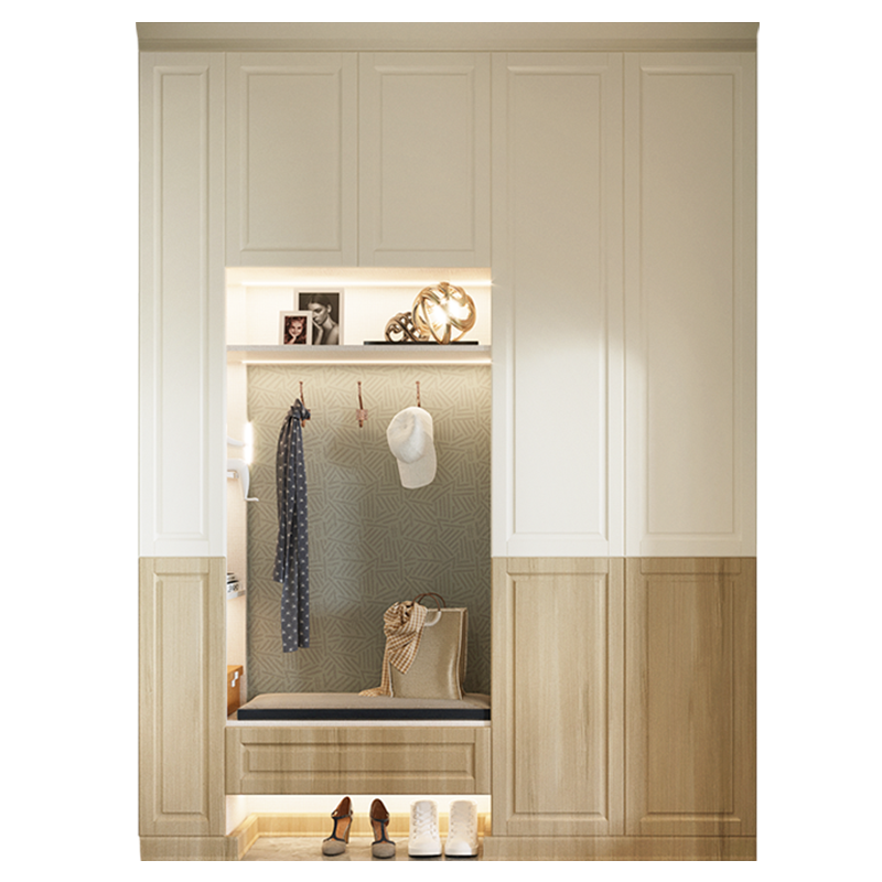 好莱客全屋定制 简欧风大衣柜整体家具卧室柜子平开门板储物柜组合柜 全屋家具装修定做 纳维亚系列-预付订金(非商品价格)