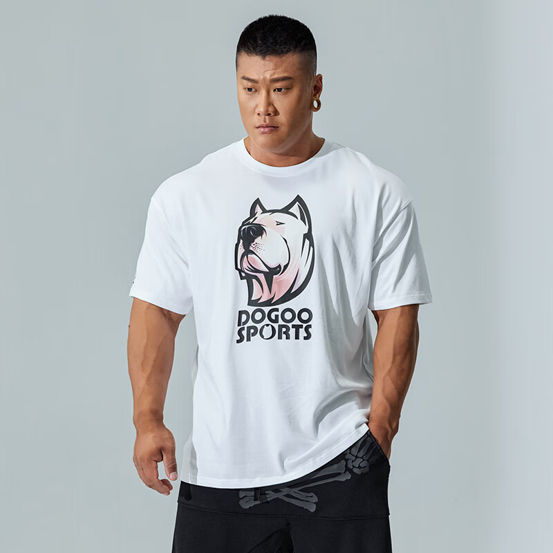 muscledog肌肉狗 运动t恤男夏季新款手绘狗头宽松短袖休闲透气训练