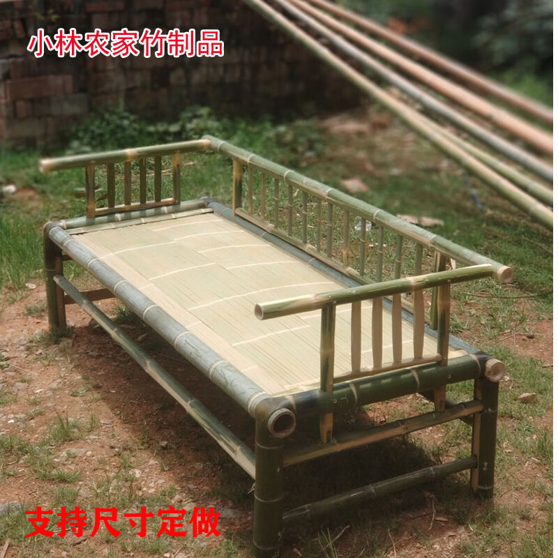 竹床老式 纯手工竹子床古老竹凉床午睡床竹床老式手工竹床 纯手工制作