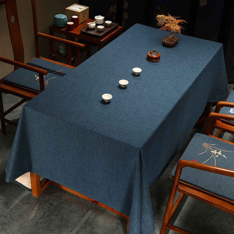 远嘉妮式防水桌布桌垫布禅意棉麻几台布中书法桌盖布长方形 纯布 棉麻