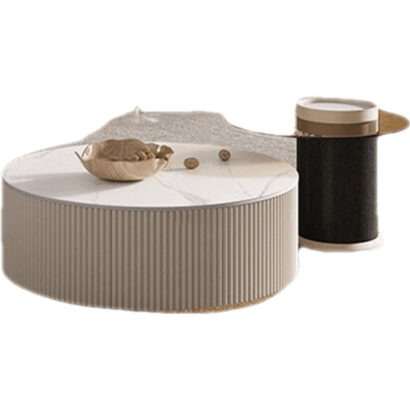 季勤 茶几 意式轻奢北欧现代茶几电视柜组合简约现代大小户型客厅长方形意式极简岩板茶几家具 圆茶几组合