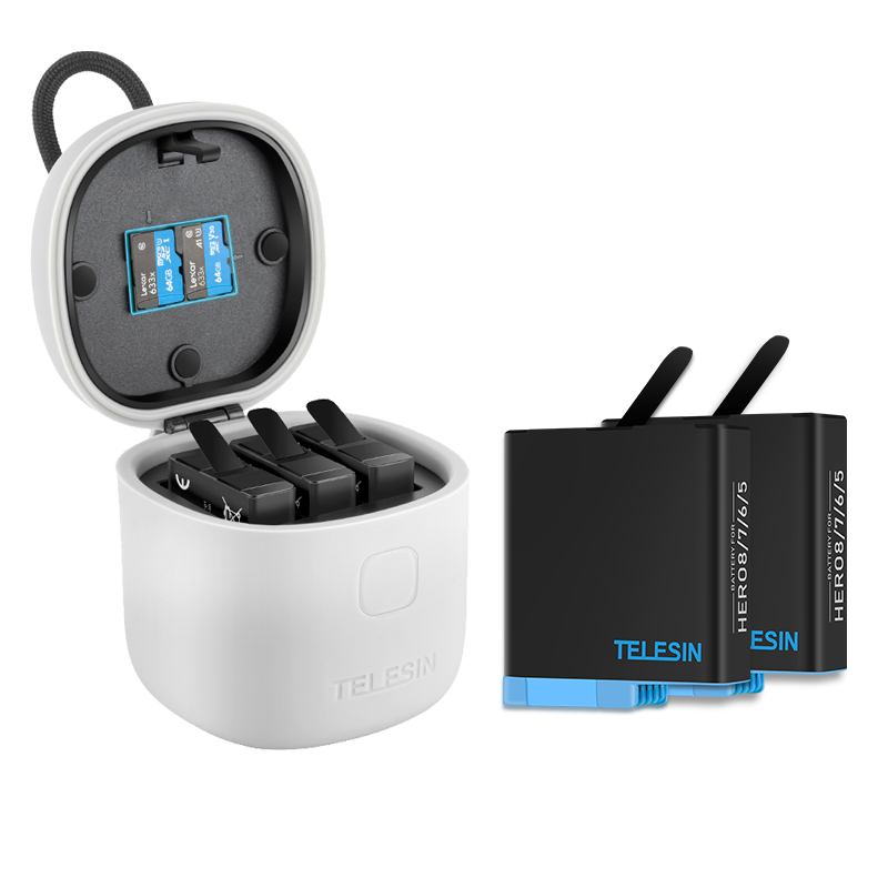 TELESIN GoPro8电池Hero7 6 5充电器gopro配件电池充电器收纳盒 内存卡USB3.0读写 全解码 不弹窗 低温可用