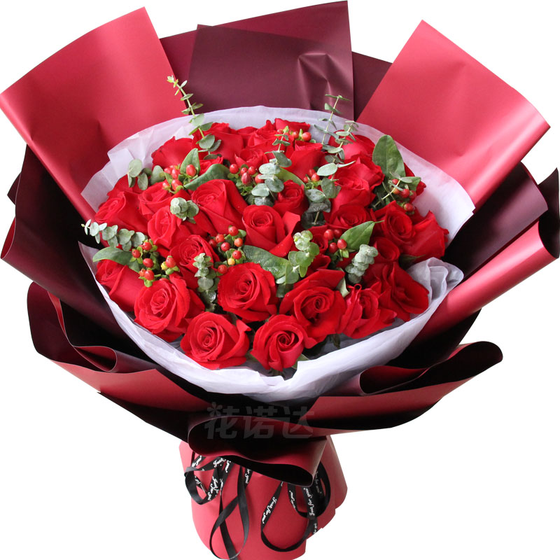 花语心愿33朵红玫瑰花束鲜花速递同城配送北京深圳广州上海成都南京
