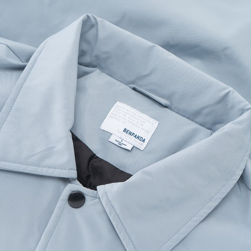 熊猫·本（ben.panda）棉服男潮牌翻领宽松休闲秋冬工装棉衣多穿情侣外套 灰蓝色（A款) 2XL