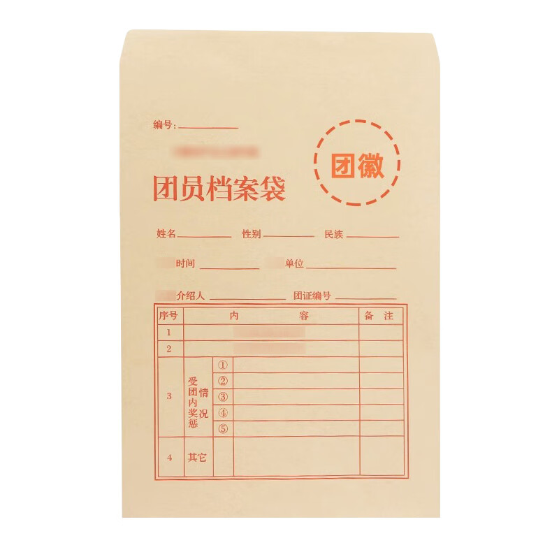 三益档案 团员档案袋绿本密封条大号加厚档案袋牛皮纸质文件袋公文袋