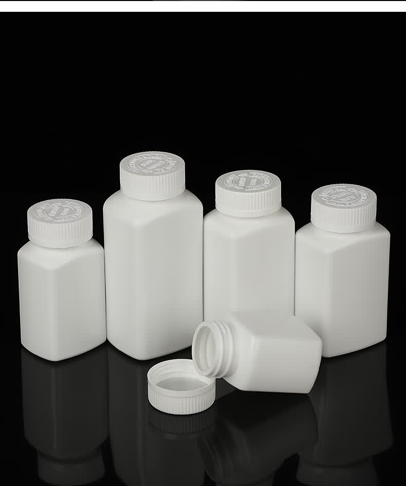 星探险扁方形密封小药瓶空瓶子便携迷你hdpe塑料分装样品瓶翻盖白