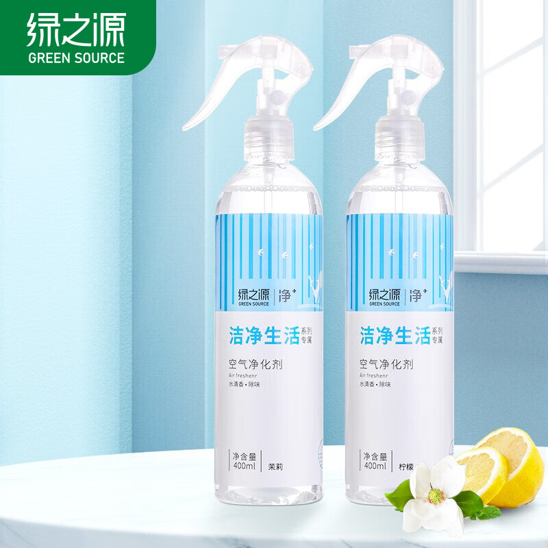 綠之源 水清香 除味 空氣凈化劑400ml 2瓶裝 清爽檸檬+茉莉花味