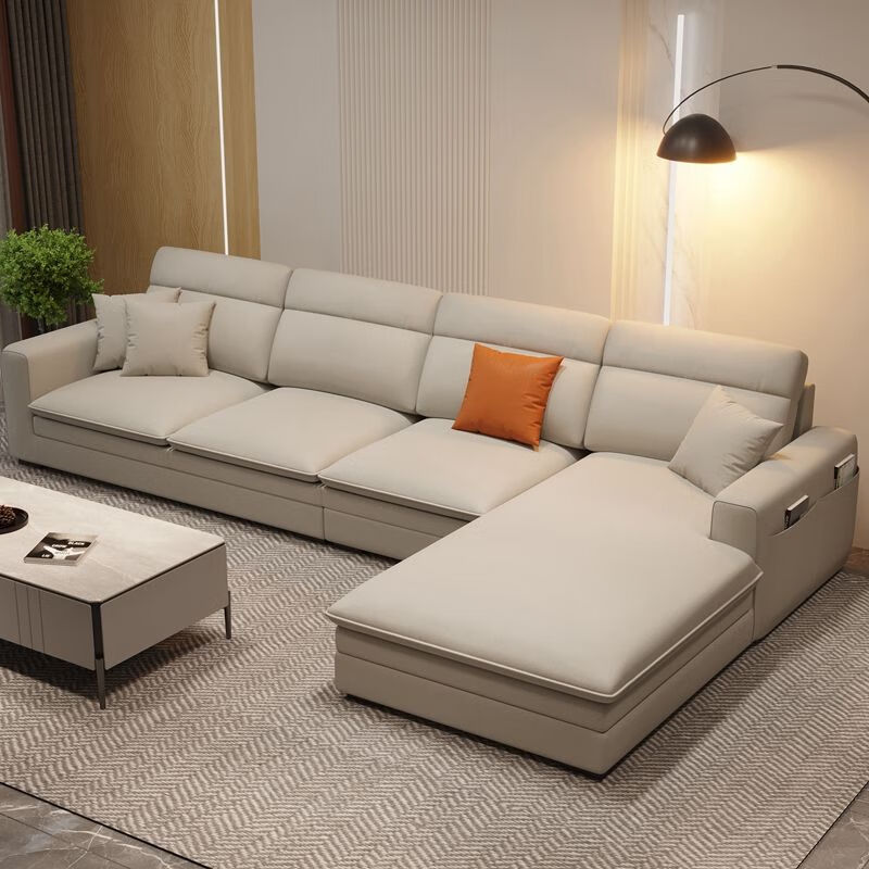 琉灿2024新款布艺沙发客厅现代简约小户型科技布直排乳胶l型左右贵妃