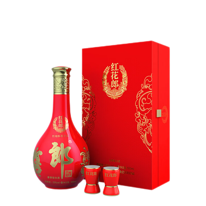 郎酒 红花郎十五礼盒 单支礼盒装 53度 500mL 1盒
