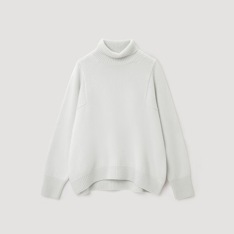 OVV秋冬热卖女装高领保暖舒适粗针阔版长袖休闲羊绒衫 晨曦紫 M