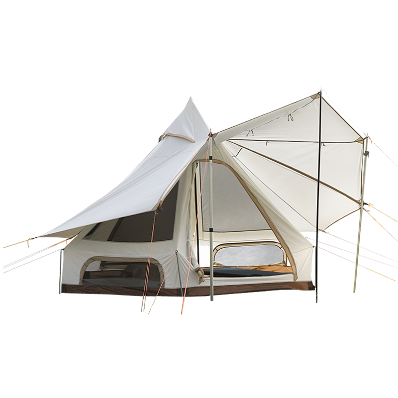 KingCamp帐篷 户外休闲露营帐篷轻奢防雨遮阳金字塔帐篷4-6人超大空间印第安帐篷 KT2210