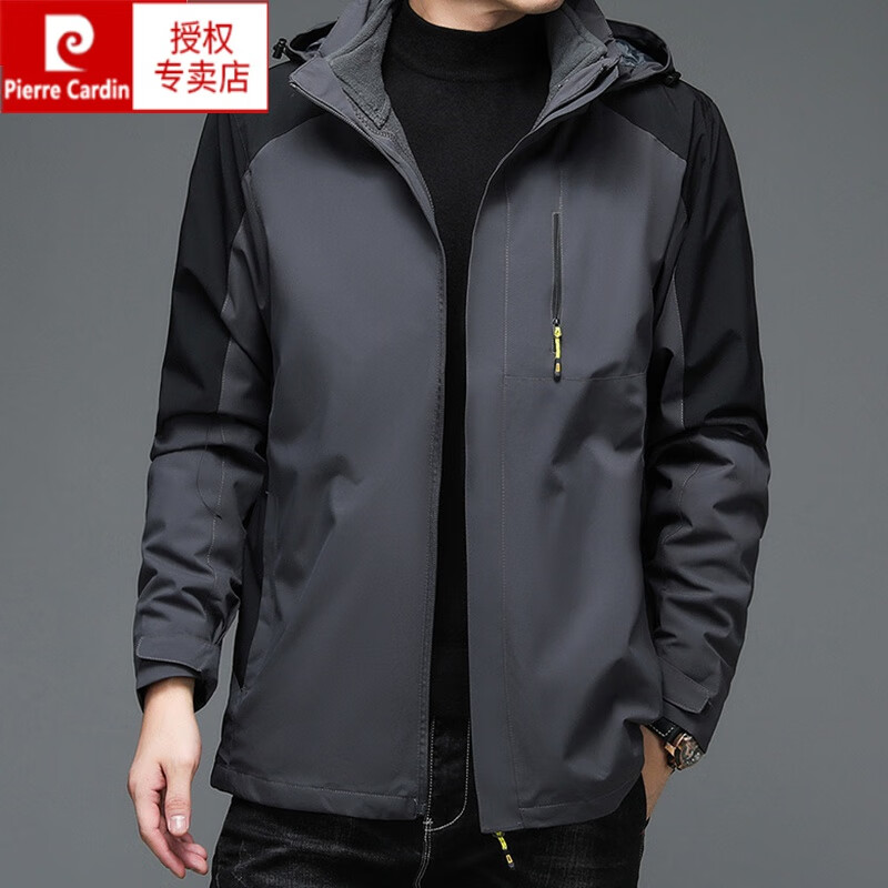 皮尔卡丹品牌冲锋衣男三合一户外秋冬季加厚款三防寒衣多穿夹克外套