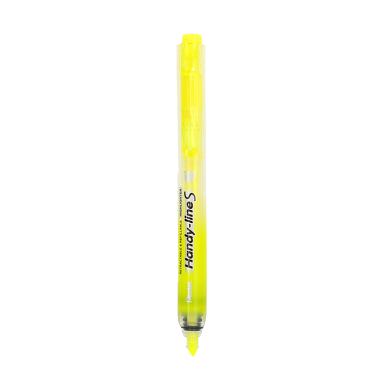 派通（Pentel）SXS15 按動(dòng)熒光筆 手賬記號(hào)筆標(biāo)記筆 伸縮式大容量熒光筆可換芯 4.5mm 黃色
