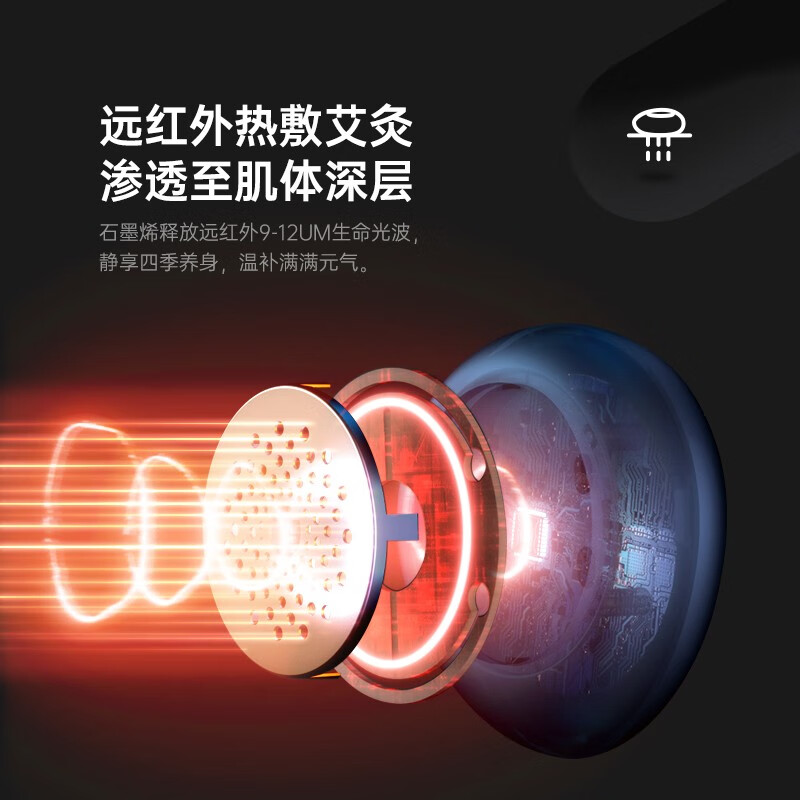 谷心（GX·Diffuser）艾灸仪电子艾灸盒便携家用无烟艾灸仪器 生日送长辈家人养生热敷 送朋友闺蜜结婚精致礼物 GX-J01极地蓝四头尊享版