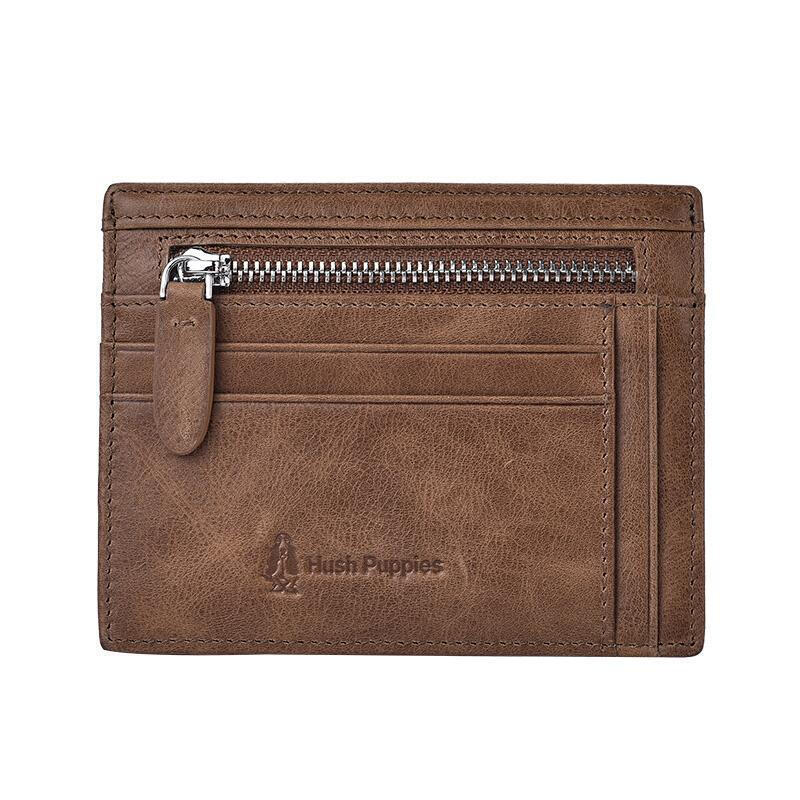 暇步士(hush puppies)钱包男真皮卡包男士多功能钱夹零钱包便携名片夹