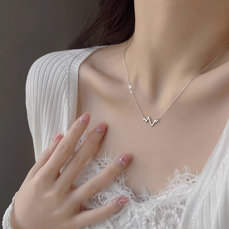 lennik银饰心跳项链女生感轻奢精致锁骨链生日礼物七夕情人节礼物