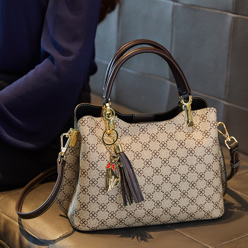 纪诗哲包包女包新款奢侈女士手提包单肩斜挎包妈妈生日礼物情人节送老婆 灰色【当日/次日达】