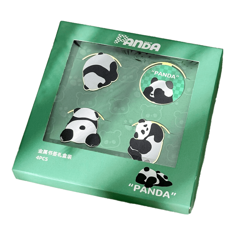 三年二班 可爱熊猫金属书签学生文具文创礼品毕业礼物送老师节日礼物儿童礼物生日礼物奖品