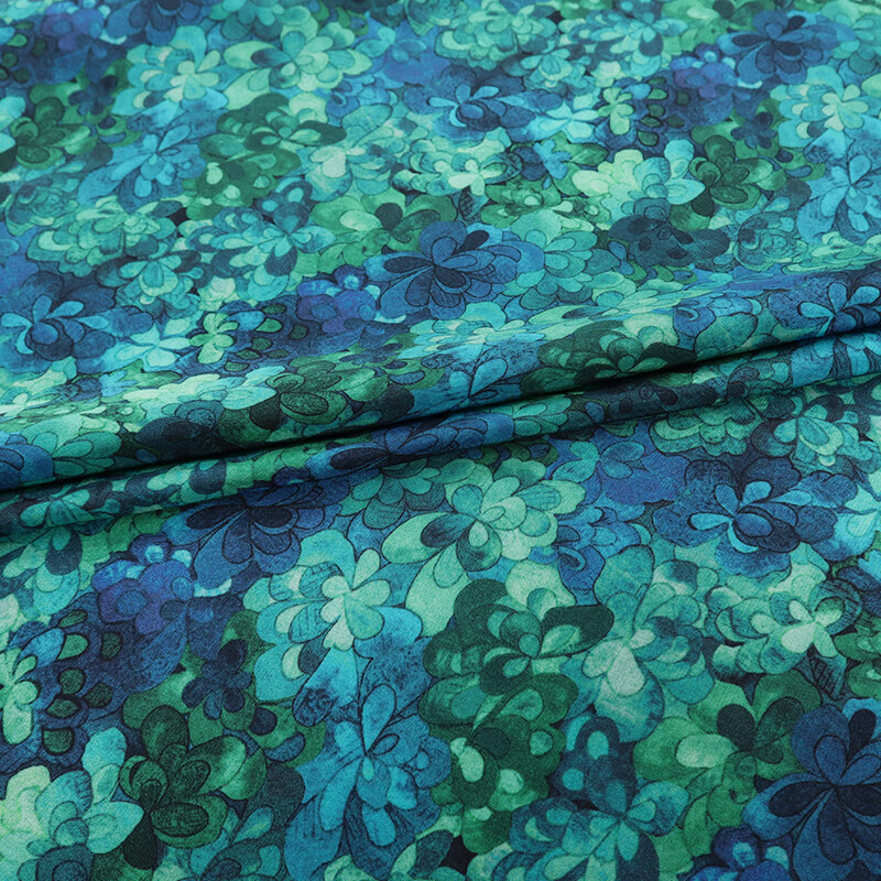 潮朝家纺翡翠湾 新款宽幅真丝双绉面料桑蚕丝绸高级服