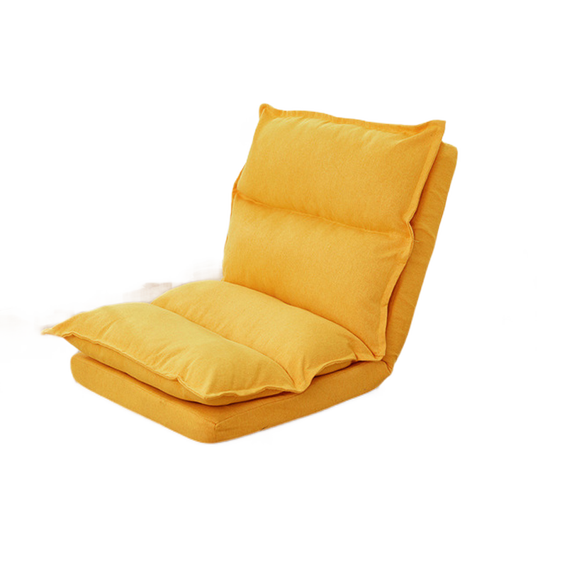 生活乐章 懒人沙发椅单人简易折叠沙发床上飘窗小户型布艺躺椅 黄色