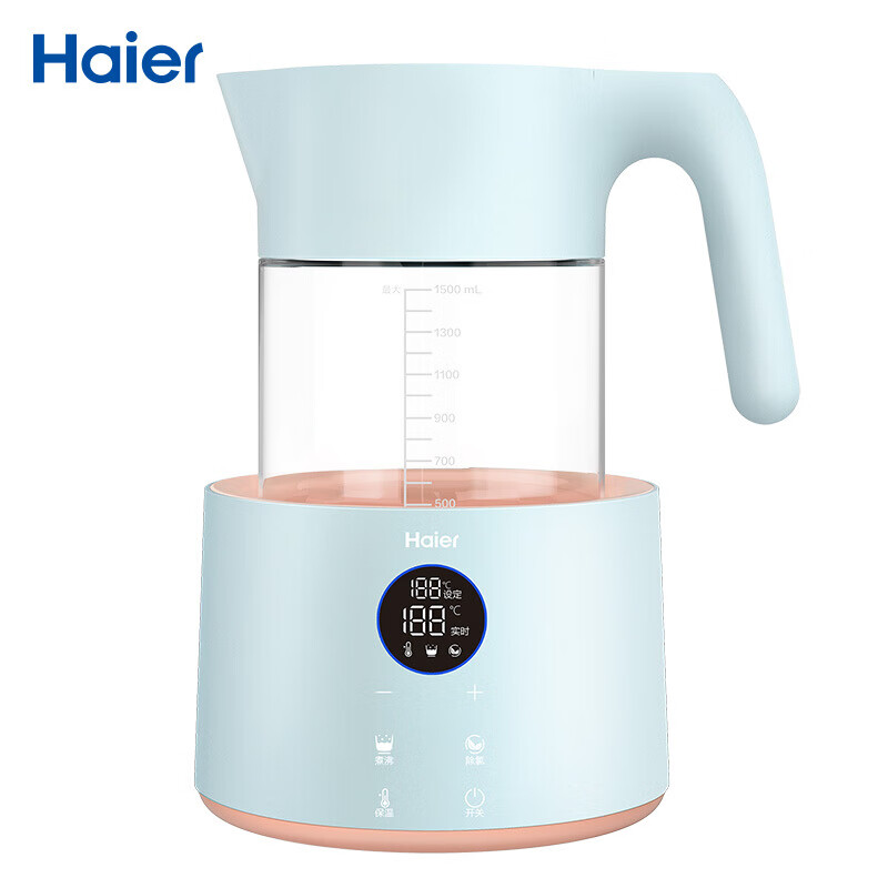 海尔(Haier) 恒温调奶器 多功能冲泡奶粉机恒温暖奶器温奶器恒温水壶 1.5L HBM-H203B蓝色款