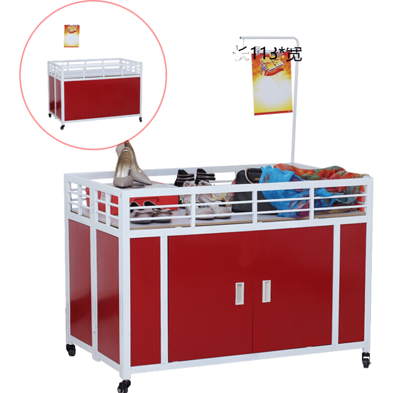 超市促销台促销车车甩货车特卖折叠展示架服装店花车货架商场理货售货车 升级款大号