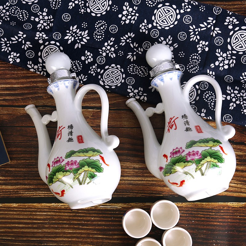 山西杏花汾溪杏艺 一壶老酒清香型白酒 景德镇陶瓷礼盒整箱粮食酿造