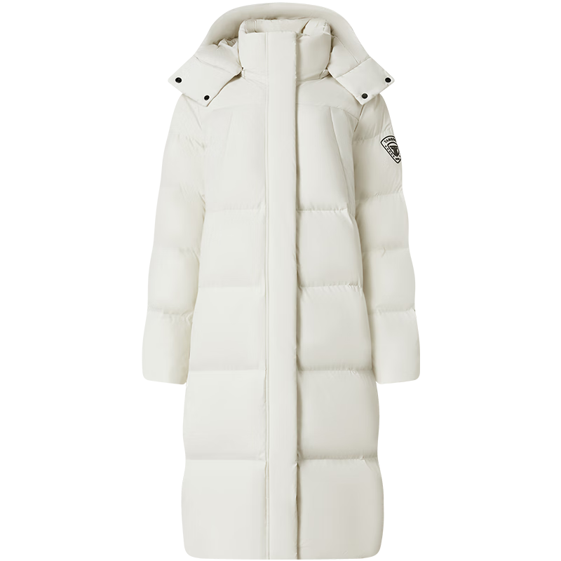 坦博尔【爆款】长款羽绒服女过膝可脱卸帽冬天保暖加厚外套TBF550836T 岩石白 XS (155)