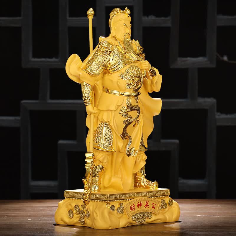 关公摆件沙金武财神关二爷关羽财神爷佛像摆件家用办公室客厅招财 彩铜超大号33*23*61cm