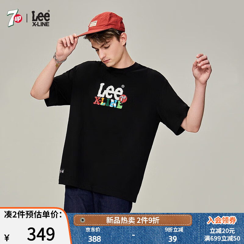 Lee【7up联名】Lee23春夏新品七喜舒适版印花圆领男短袖T恤LMT005364 黑色 XL属于什么档次？
