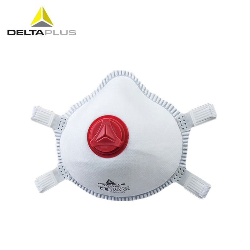 代尔塔/DELTAPLUS 104019 免保养防尘防雾霾PM2.5 带呼吸阀口罩 白色 1个 请以5的倍数下单HJ