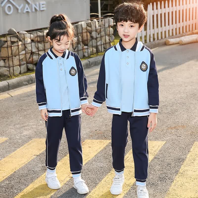 男女童校园衣服幼儿园园服春秋装老师中小学生校服班服定制儿童装 蓝色两件套 150cm高性价比高么？