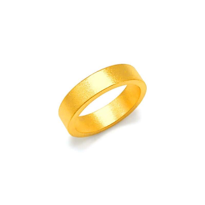 莱琲南非锡金戒指越南沙金平板闭口男女古法传承素圈指环 6号5mm平面