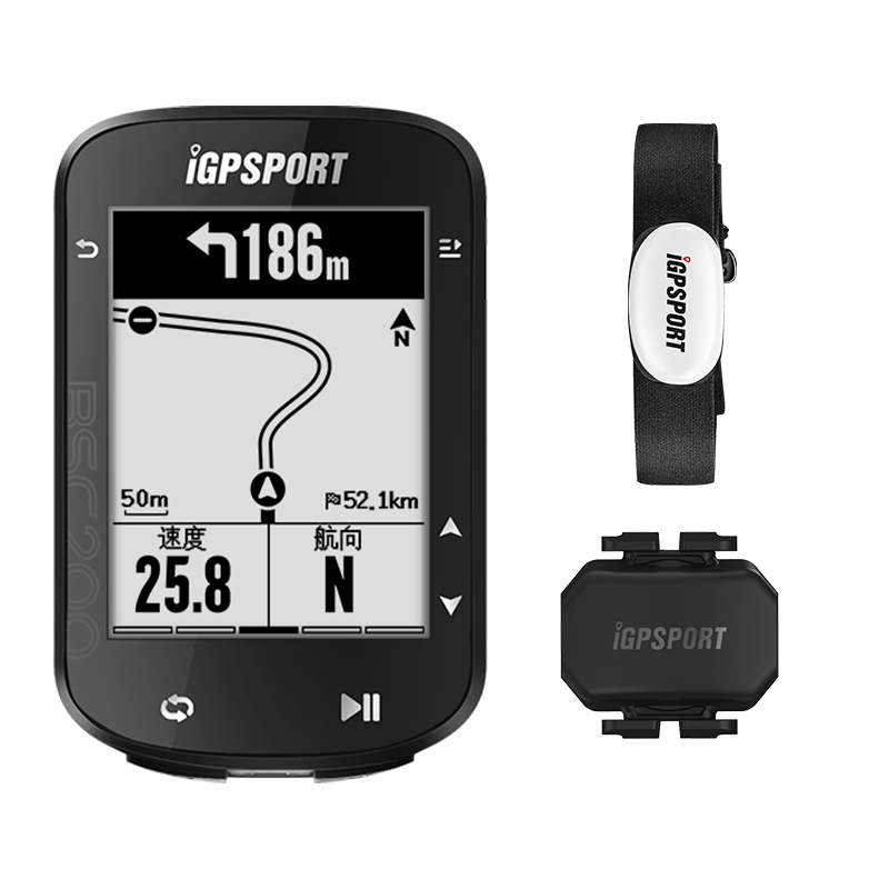 iGPSPORT 迹驰 BSC200公路山地自行车码表无线GPS智能骑行装备 线路导航 Di2电子变速 BSC200+踏频器+心率带