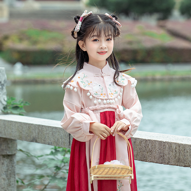 2021秋季新品长袖汉服唐装小女孩仙女范古风超仙中国风连衣 图片色