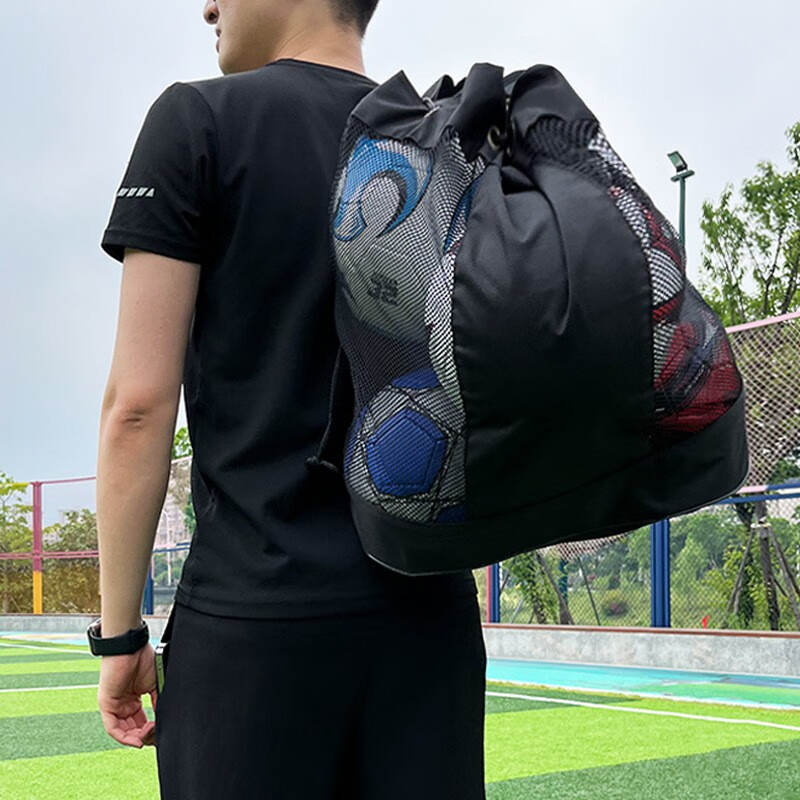 象系足球网包网袋篮球排球训练装备袋大球袋包大网包大容量收纳袋球兜 单肩（S）