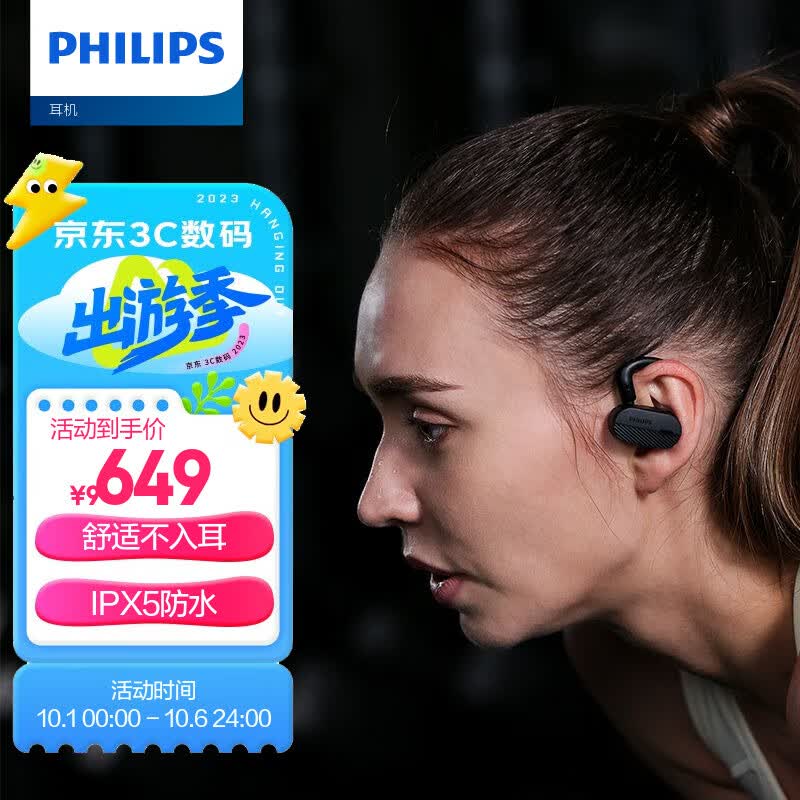 飞利浦（PHILIPS）不入耳开放式真无线蓝牙耳机骨传导升级空气传导运动跑步耳机TAA6708属于什么档次？